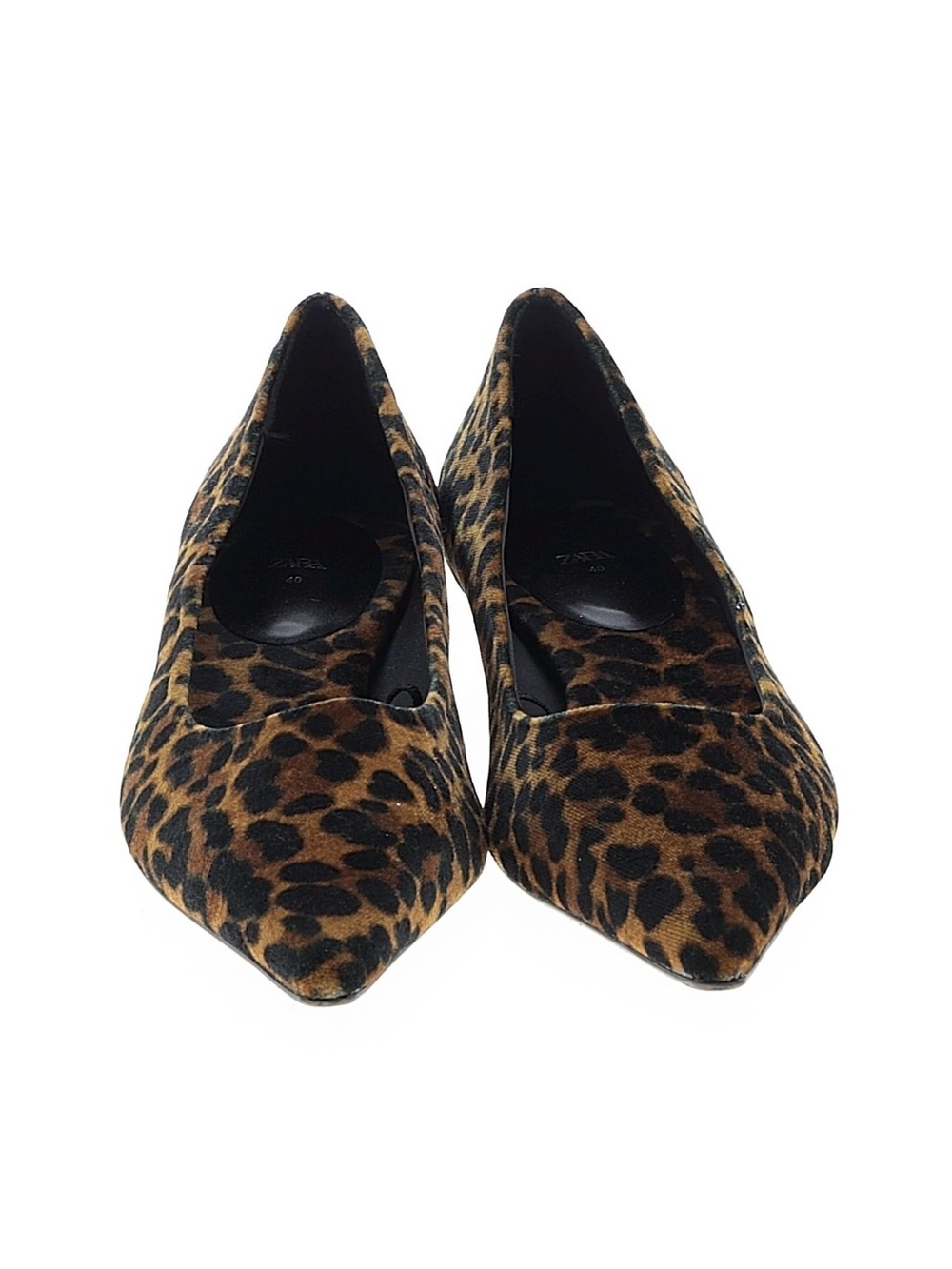 Zara Leopard Print Pointed Flats - Black & Brown